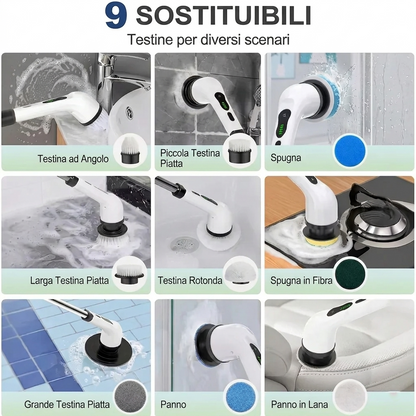 Spazzola rotante multi uso + 7 accessori