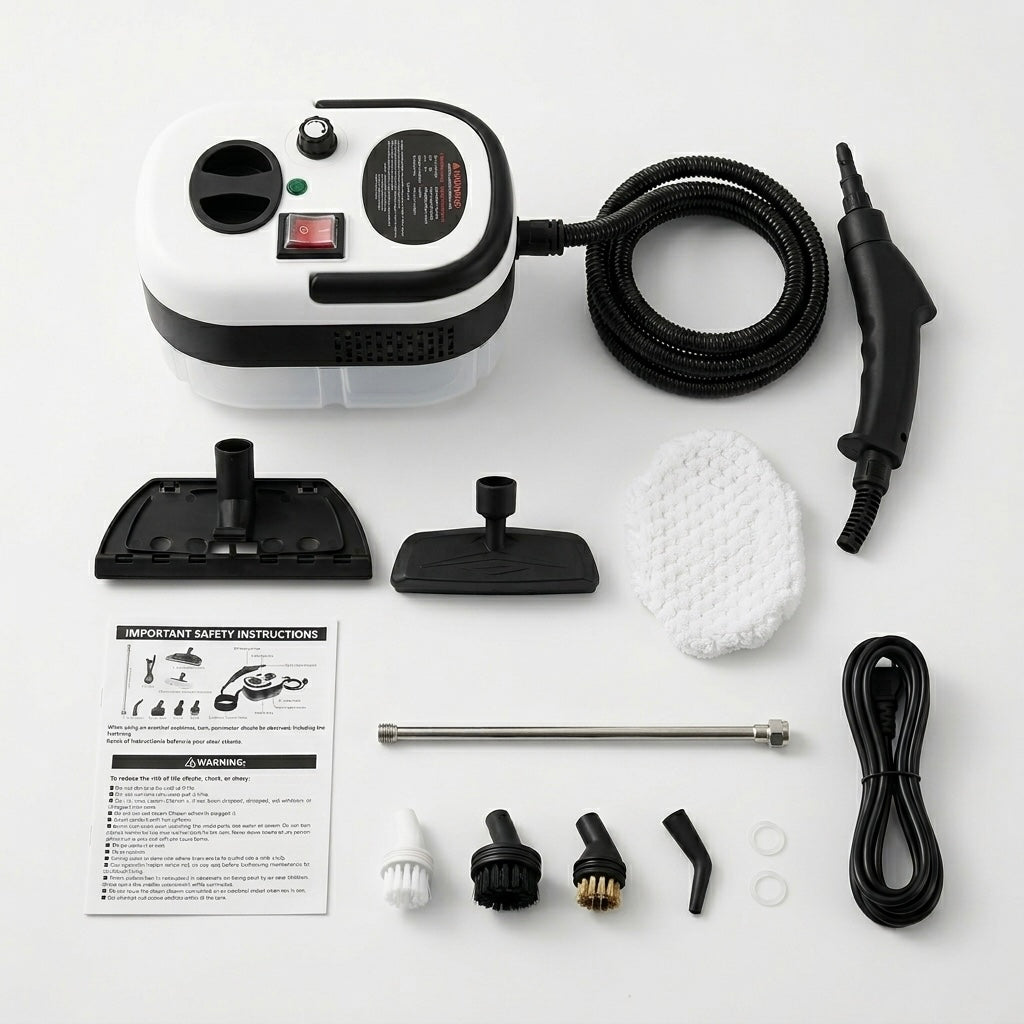 Pulitore a vapore per auto + 9 accessori OMAGGIO